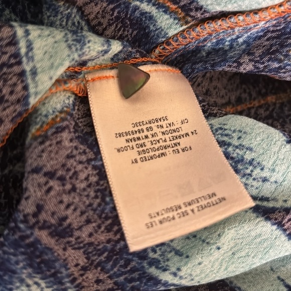 Anthropologie  Orange and blue Maeve Floral high-low Dress - Picture 6 of 7